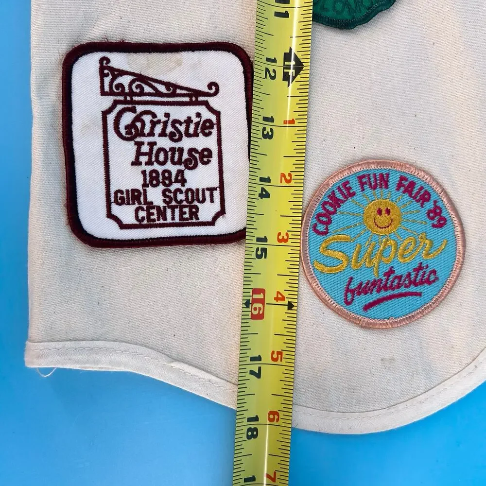 80s Girl Scout vest with embroidered patches 1980s vintage